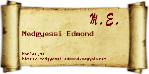 Medgyessi Edmond névjegykártya